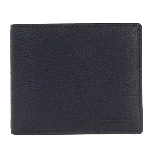 Coach 3 In 1 Wallet Pebbled Leather Midnight/Charcoal Bi-Fold Portemonnee