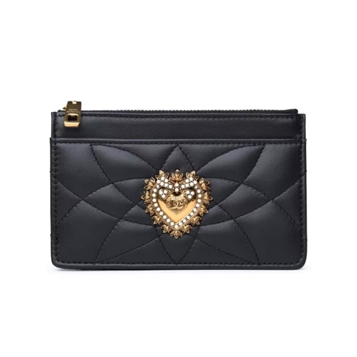 Dolce&Gabbana Medium 'Devotion' Card Holder In Black Lamb And Ca Black Korthållare