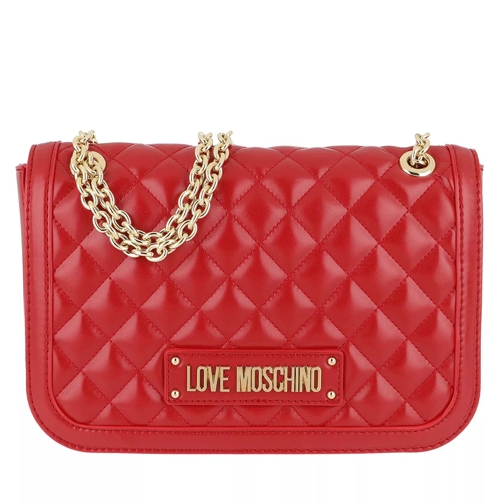 Love Moschino Quilted Nappa Pu Chain Crossbody Bag Rosso Crossbody Bag