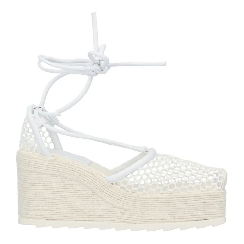 Bottega Veneta Sandalen Stretch Espadrille Wedges White
