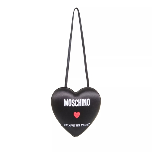 Moschino Moschino Heartbeat Shoulder Bag Fantasy Print Black Schultertasche