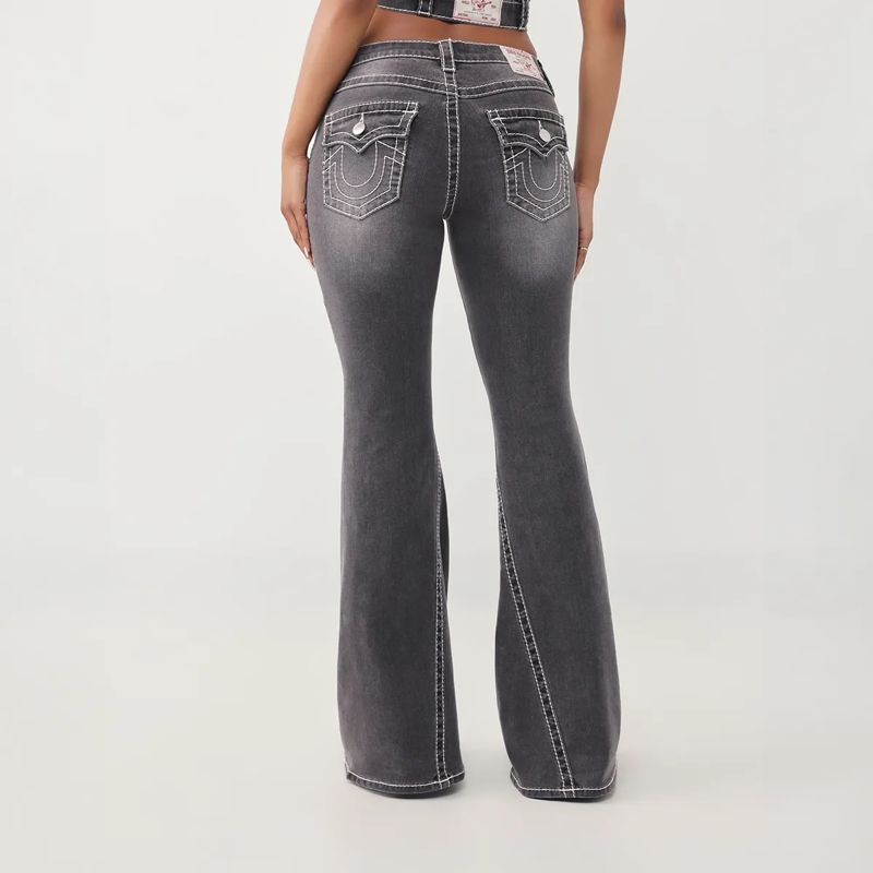 True Religion Jeans - Flared-Jeans- Weiter Schlag- Drehbein- Gedreh schwarz(Image 4)
