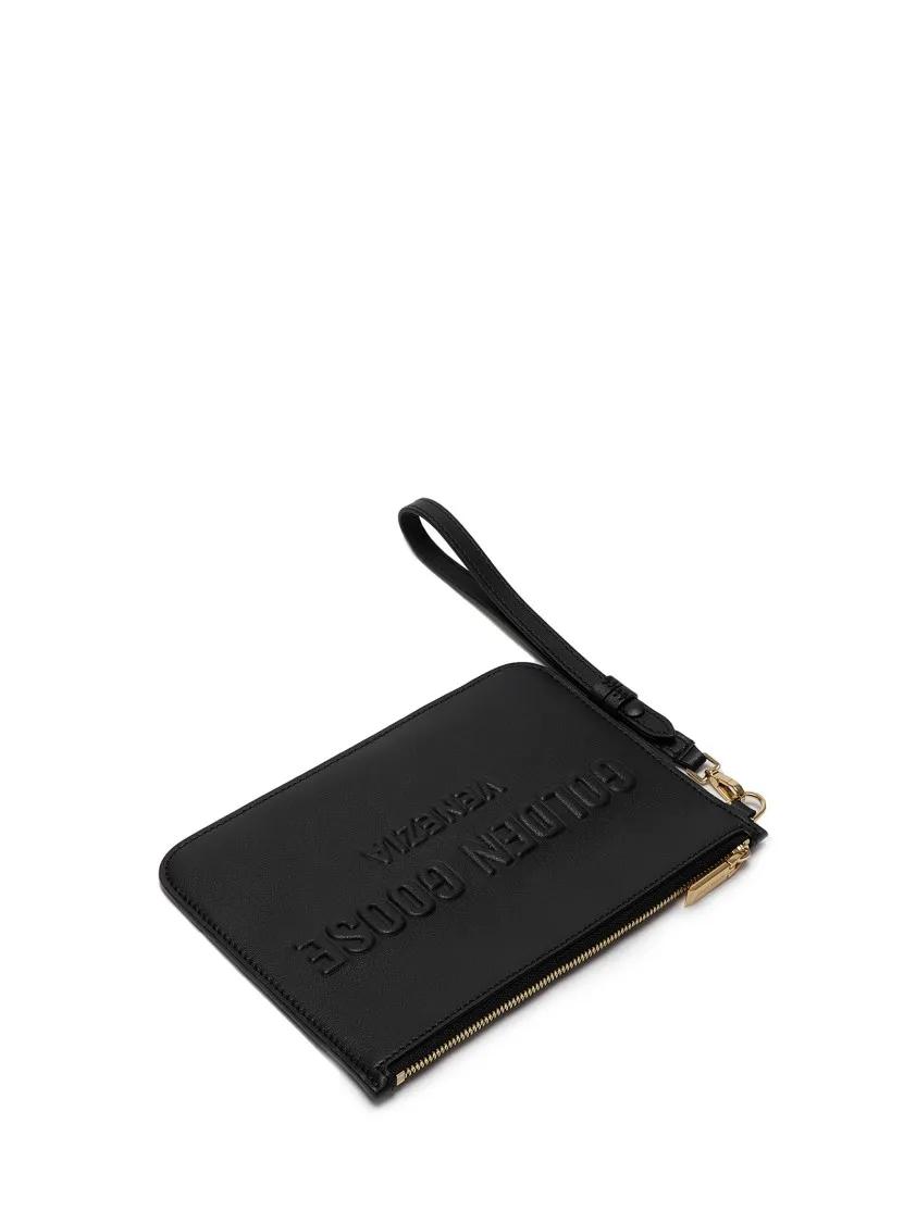Golden Goose Clutches Black Pouch Leather With Hf in zwart