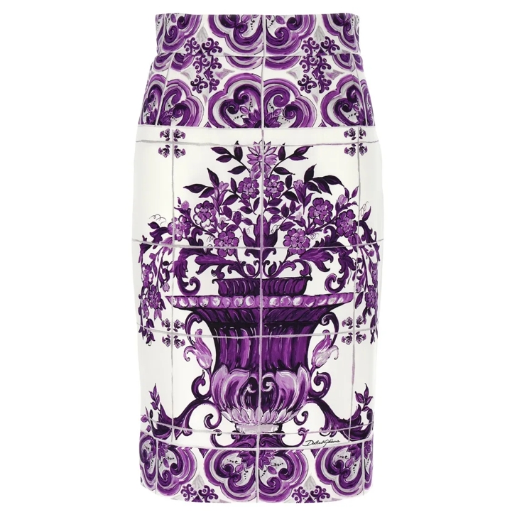 スカート Dolce & Gabbana 'Maiolica' print silk skirt Dolce&Gabbana Maiolica' Print Silk Skirt Purple | Midi Rokken