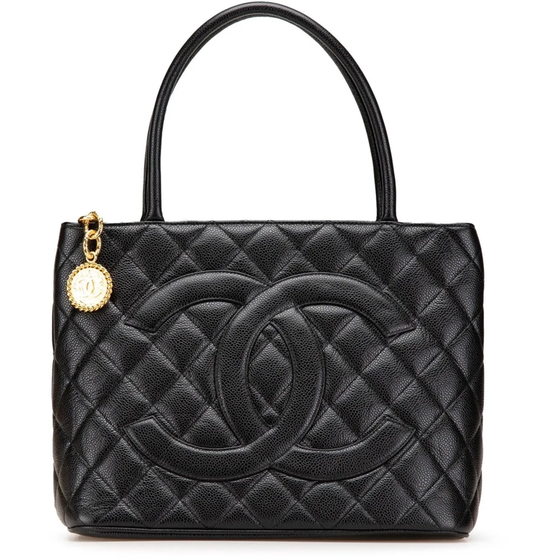 Chanel Shopper Caviar Medallion Tote schwarz