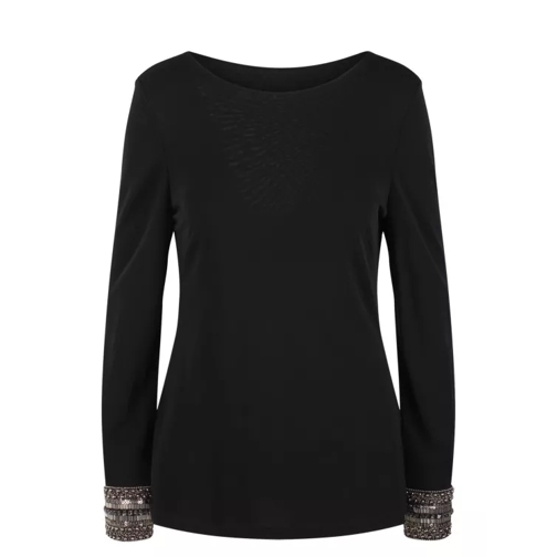 Alberta Ferretti Embroidered Cuffs Jersey Top Black 