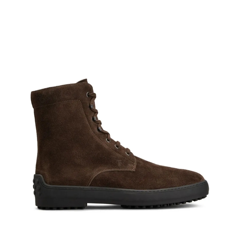 Tod's Bottes Brown Suede Flat Shoes Brown