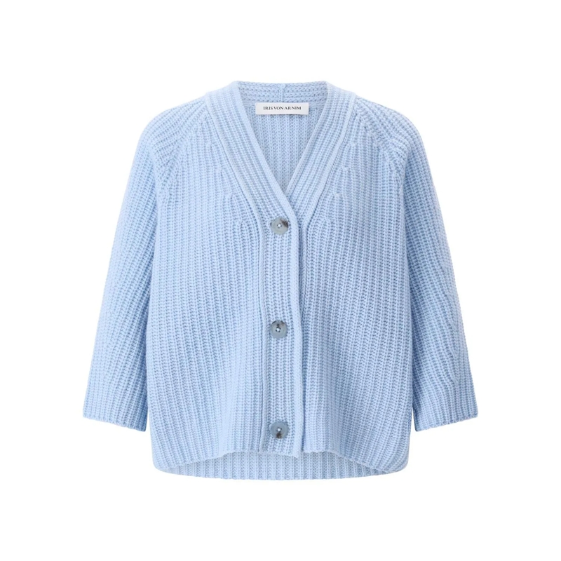 Iris von Arnim Strickjacke Strickjacke Fallou aus Kaschmir Blau