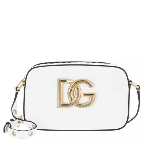 Dolce&Gabbana Logo Crossbody Bag Leather White/Gold Kameraväska