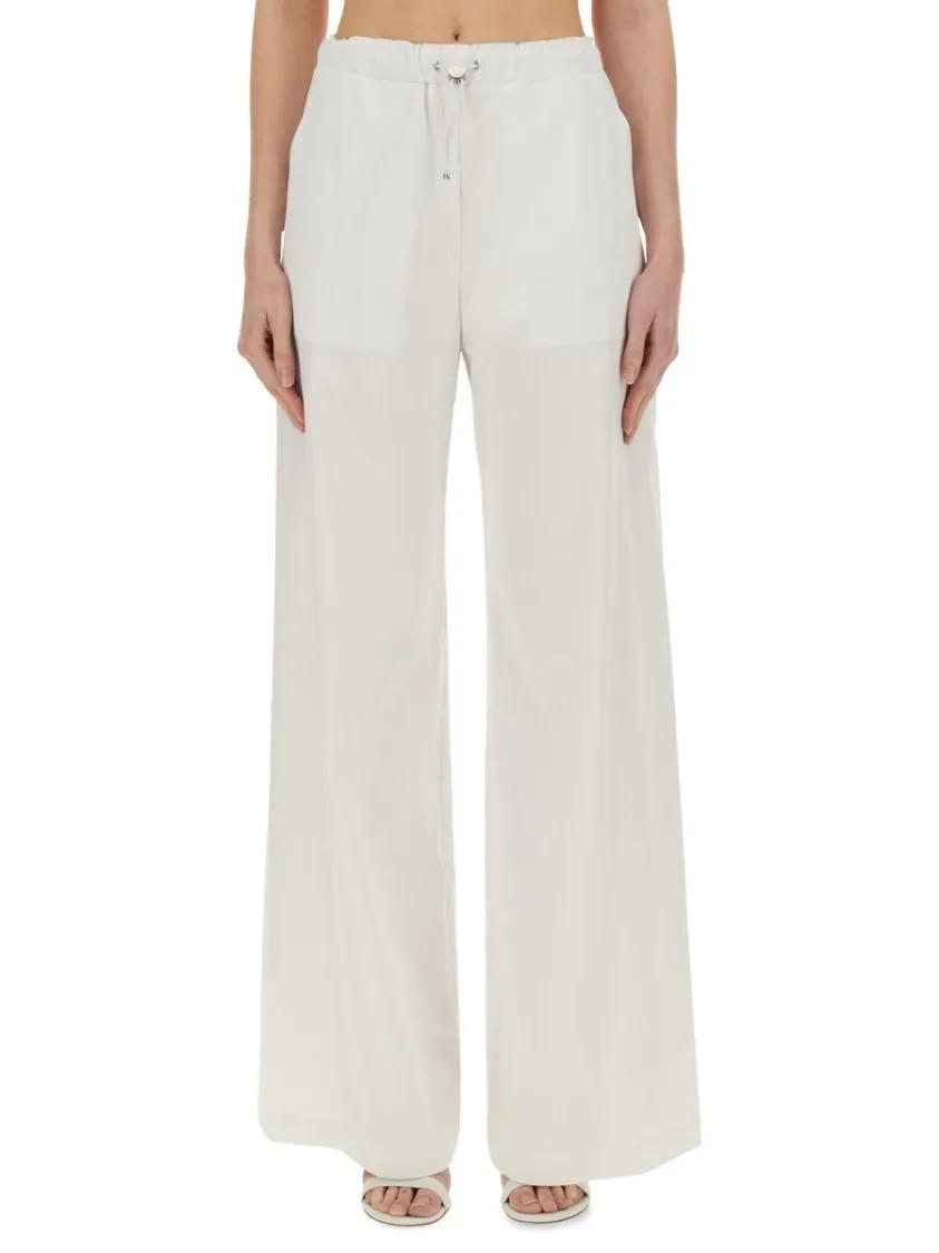 Thumbnail - Moschino - High-Waisted Drawstring Wide Leg Pants - Größe 40 - weiß