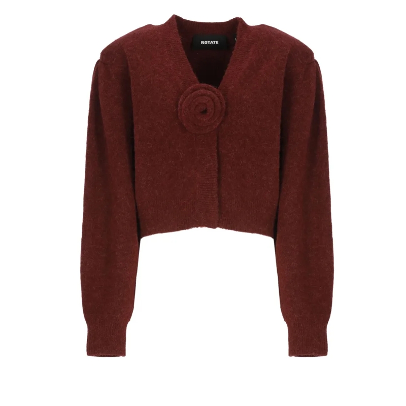 Rotate Strickjacke Alpaca And Wool Cardigan Burgundy