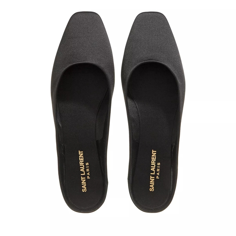 Saint Laurent Mules Lido Slippers Made Of Satin Crepe Black(Image 4)
