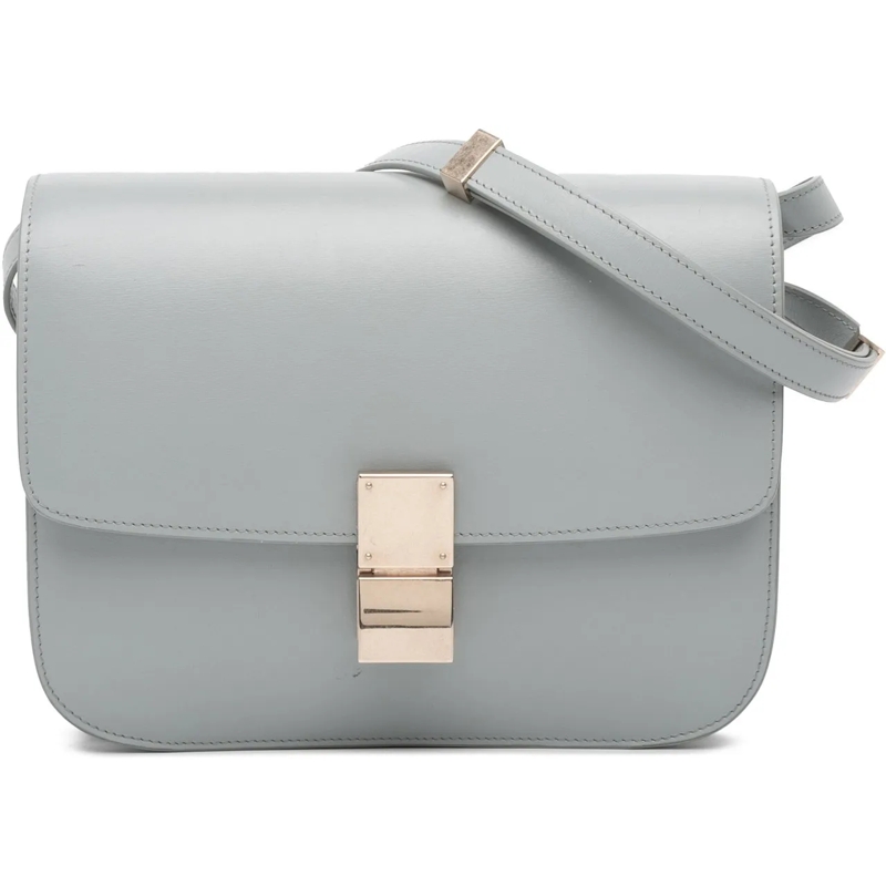 Celine Schultertasche Medium Liege Calfskin Classic Box grau