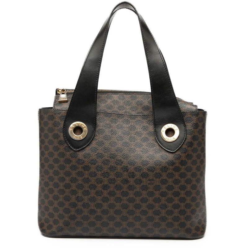 Celine Tote Macadam Coated Canvas Handbag braun