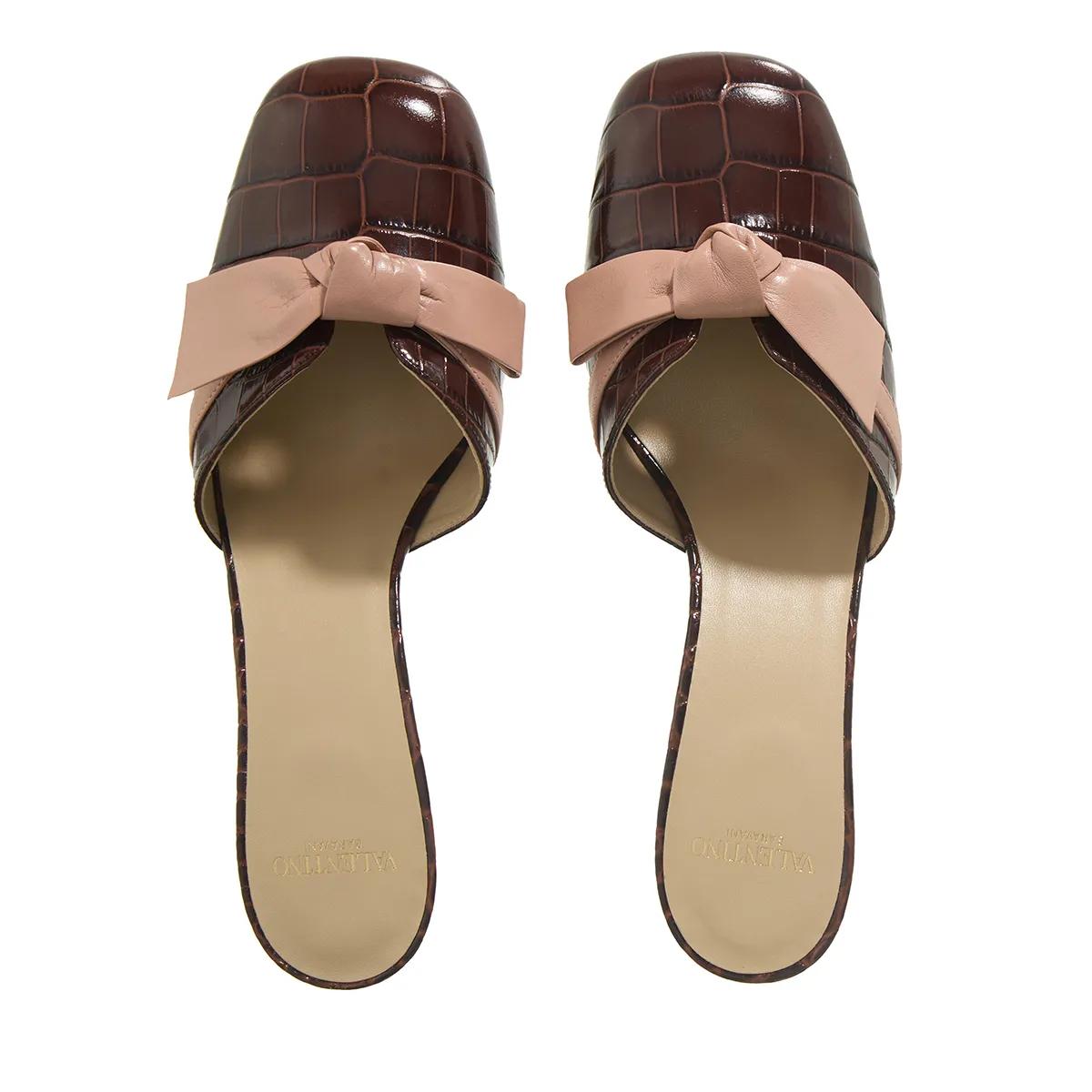 Thumbnail - Valentino Garavani Slipper & Pantoletten - Mule Brass Logo - Gr. 38 (EU) - in Braun - für Damen