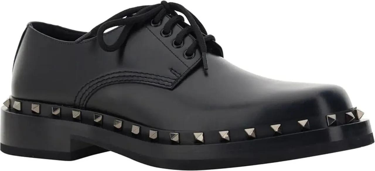 Thumbnail - Valentino Garavani Sandaletten mit Absatz - Stringata bassa nera con borchie - Gr. 45 (EU) - in Schwarz - für Damen