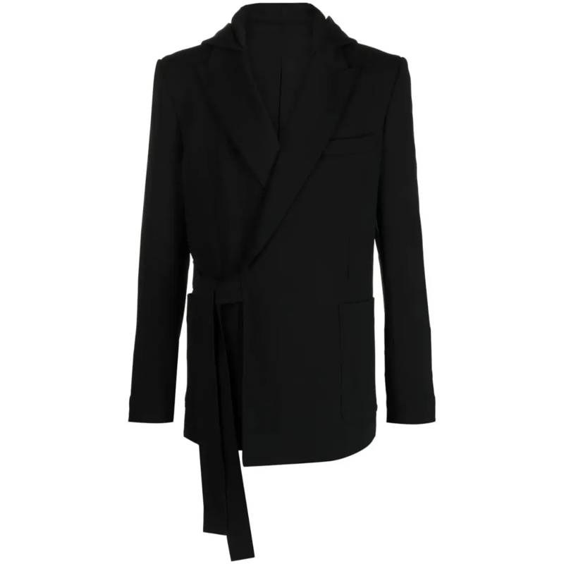 Balmain Blazer Hooded Blazer In Smooth Technical Jersey Black