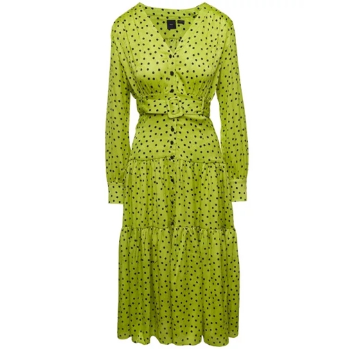Pinko Isometry St. Pois Jacquard Dress Green 