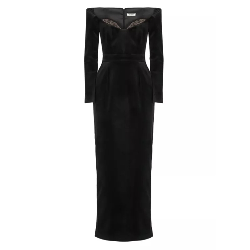 The New Arrivals By Ilkyaz Ozel Black Velvet Dress Black 