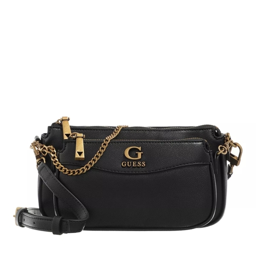 Guess Nell Double Pouch Crossbody Black Crossbodytas