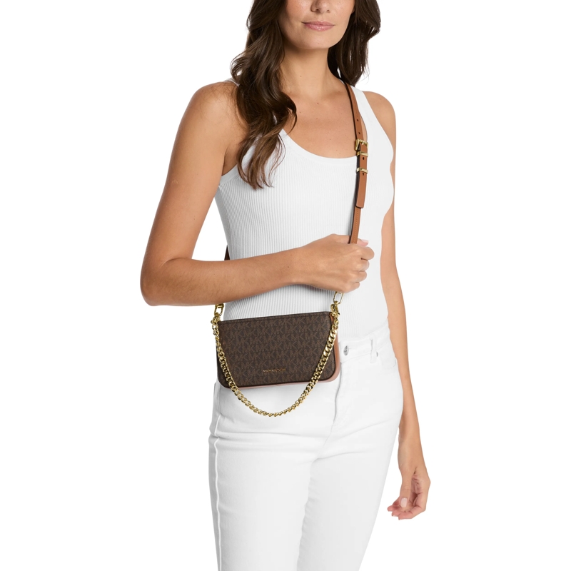 MICHAEL Michael Kors Pochette Sm Conv Xbody Pouchette Brn/acorn(Image 3)