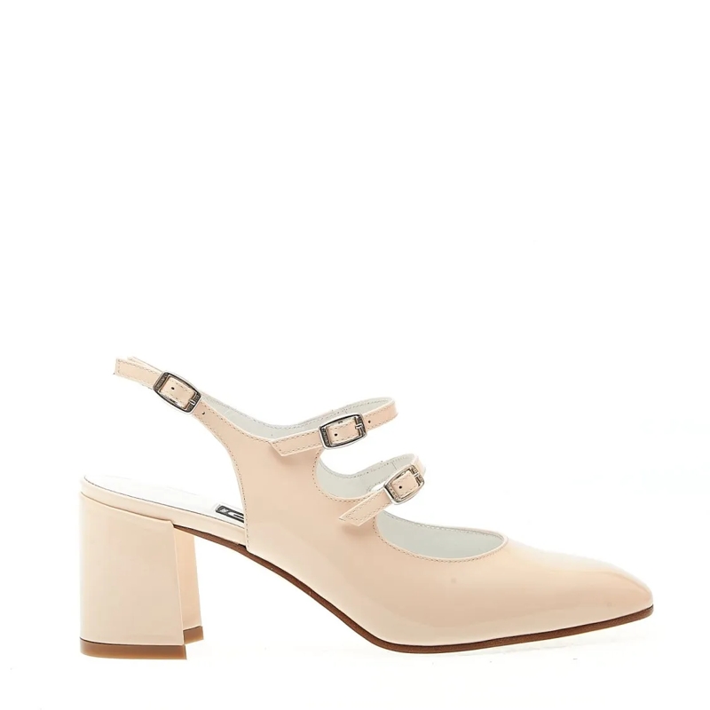 Carel Paris Pumps Slingback Tacco Mm Vernice Beige Neutrals