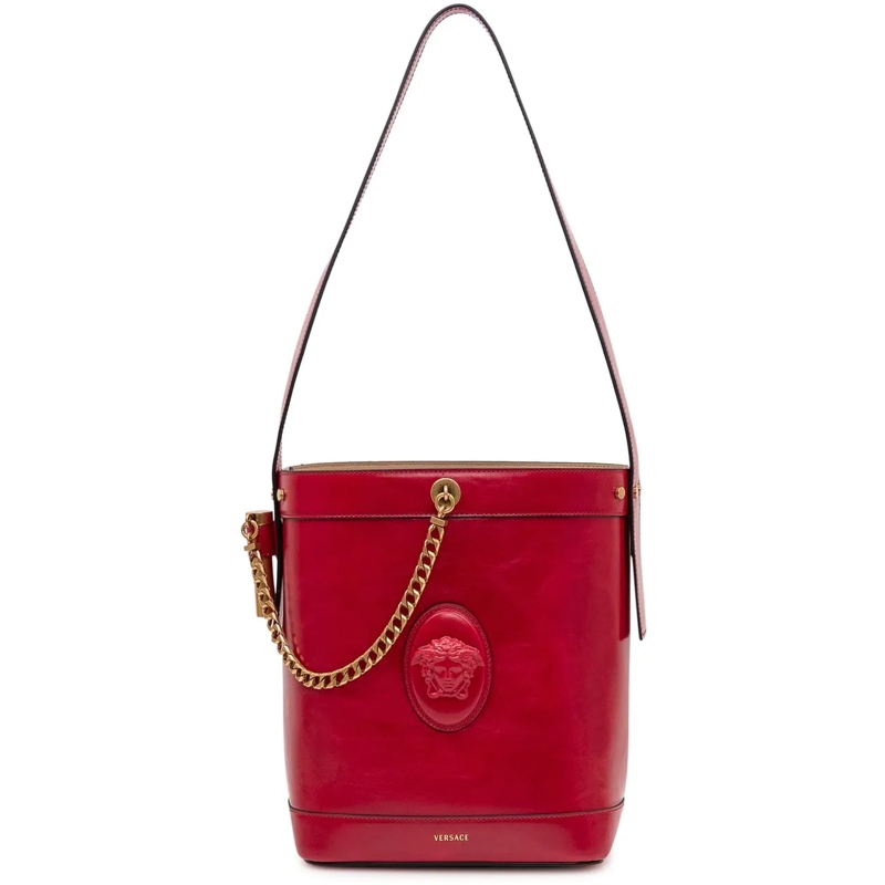 Versace Schultertasche Borsa Secchiello con Catena e Manico Singolo braun