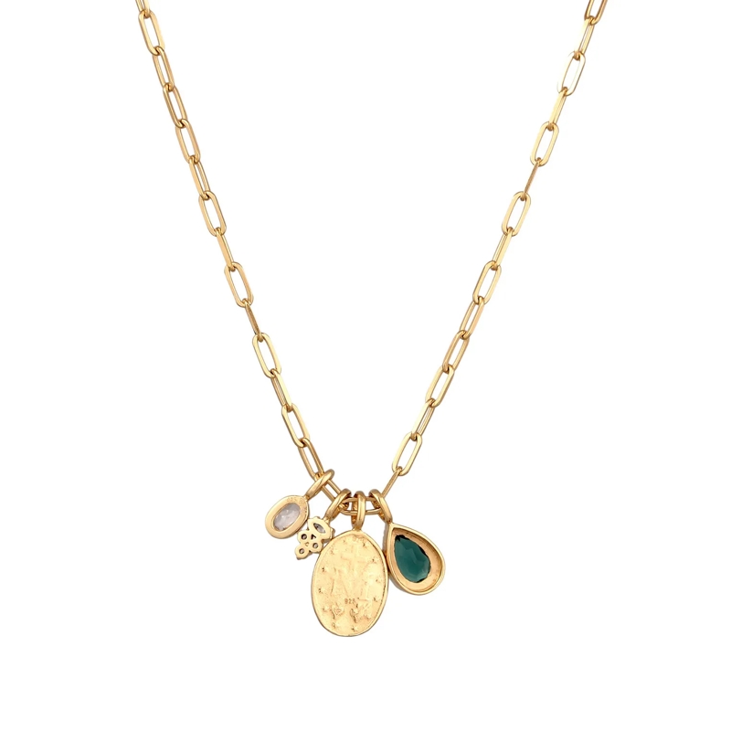 Elli Mittellange Halskette Halskette Marienbild Tropfen Quarz Grün 925 Sterli gold(Image 3)