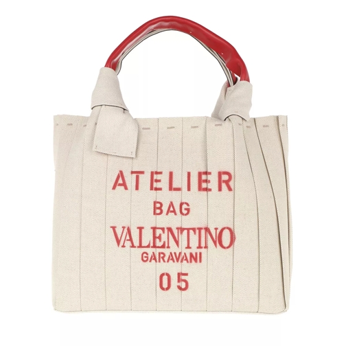 Valentino Garavani Small 05 Plisse Edition Atelier Tote Bag Natural Tote