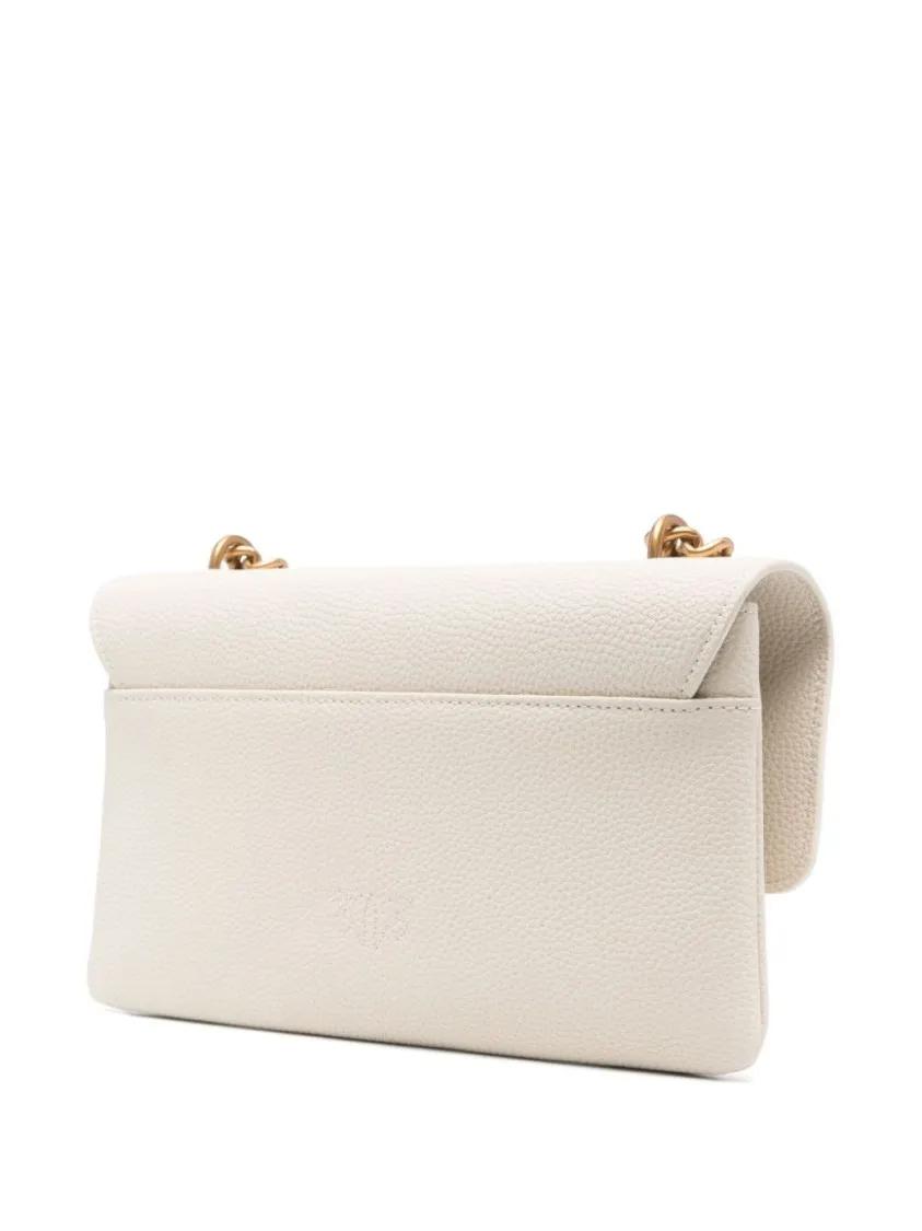 pinko Hobo bags Grained Leather Foldover Bag in wit