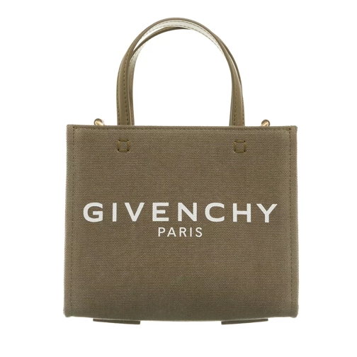 Givenchy Mini G Tote Shopping Bag In Canvas Dark Khaki Crossbody Bag