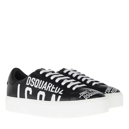 Dsquared2 Platform Sneakers Metallic Black White Plateau Sneaker