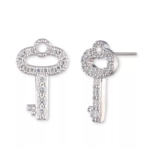 Lauren Ralph Lauren Earrings Key Stud Silver/Crystal Oorsteker