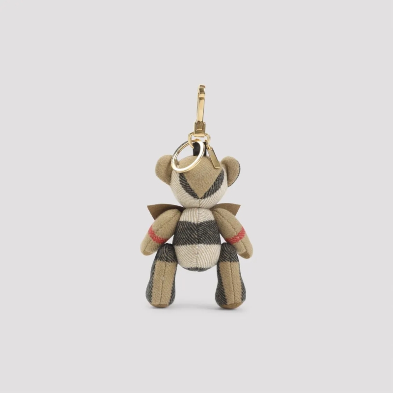 Burberry  Teddy Bear Keychain In Cashmere Burgundy