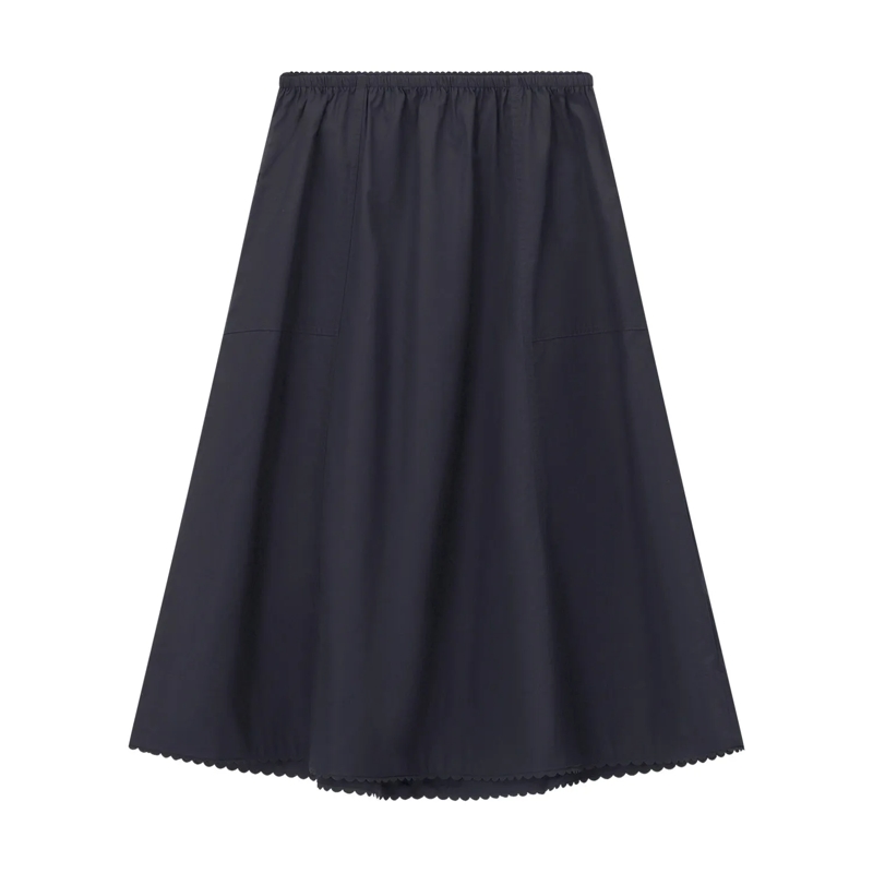 Vince Minijupe Midirock aus Baumwolle blau