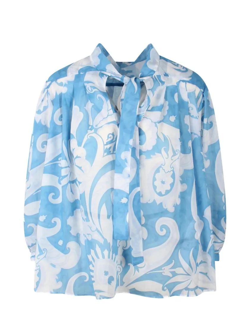 Thumbnail - Etro - Paisley Print Blouse - Größe 42 - blau