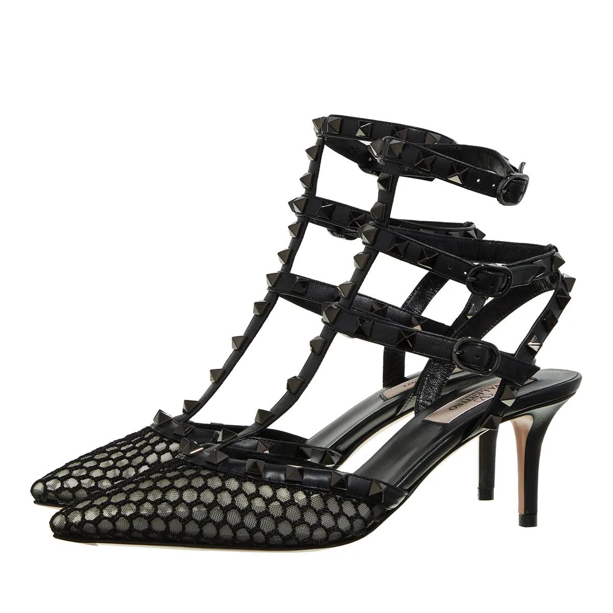 【Valentino】ANKLE STRAP ROCKSTUD T. 65◆7W2S0375VOD Valentino Garavani Rockstud Ankle Strap T.65 Nero Poudre | Pump