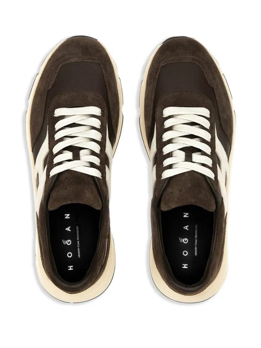 Thumbnail - Hogan Low-Top Sneaker - Coffee Brown Leather Sneakers With Memory Foam Ins - Gr. 8 - in Schwarz - für Damen
