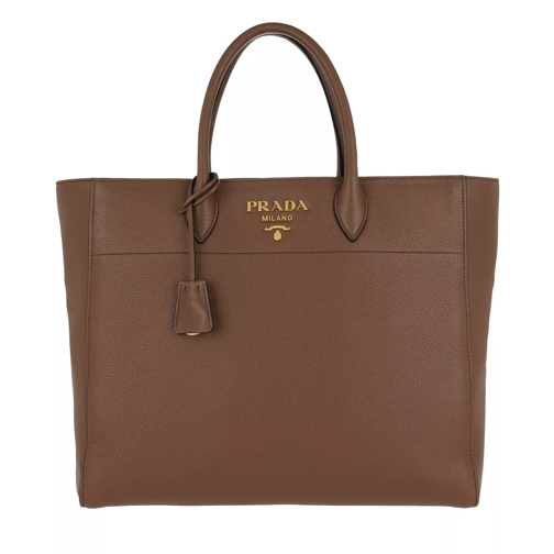 Prada Shopping Bag Saffiano Leather Brown Tote