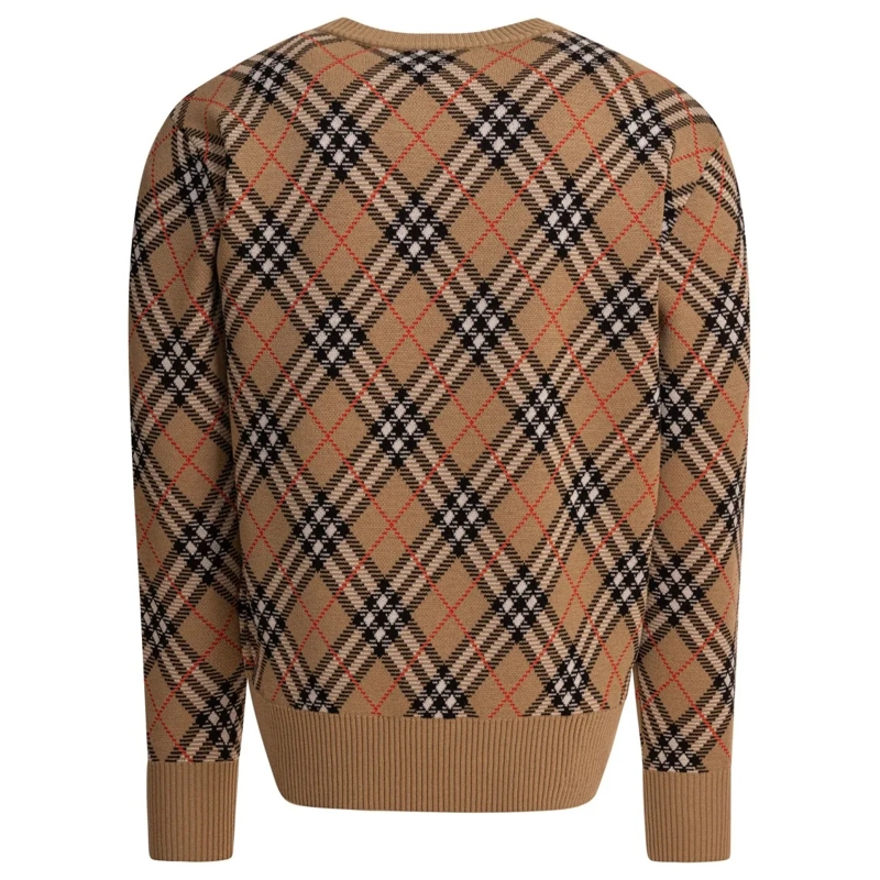 Burberry Pullover Wool Blend Crew Neck Sweater Brown(Image 2)