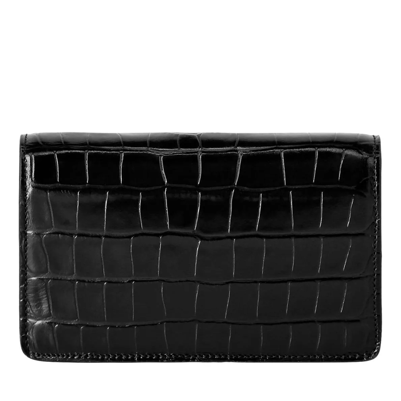 Philipp Plein Schultertasche Klappentasche Hexagon Crocco Geprägt schwarz