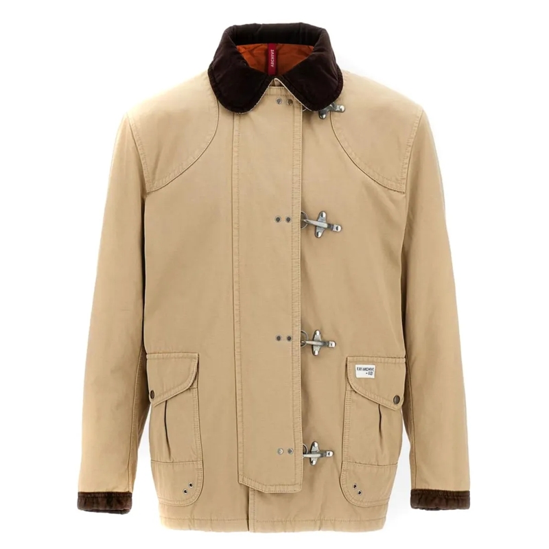 Fay  Four-Hook Archive Jacket With Iconic Design Neutrals