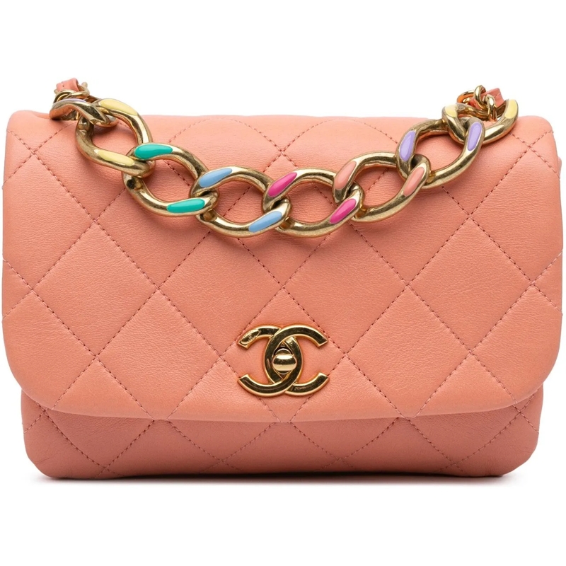 Chanel Fourre-tout Small Lambskin Color Match Flap rose