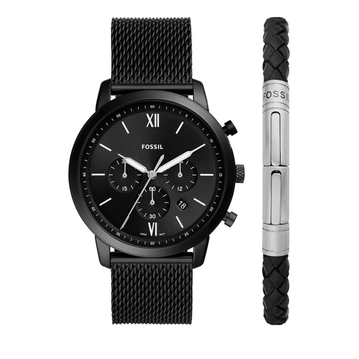 Fossil Neutra Chronograph Stainless Steel Mesh Watch and  Black Chronograph