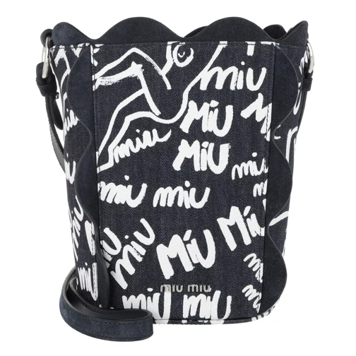 Miu Miu Miu Miu Printed Bucket Bag Leather Black Bucket Bag