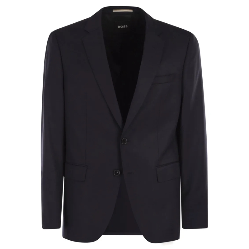 Boss Blazer Slim Fit Blazer In Virgin Wool Serge Black