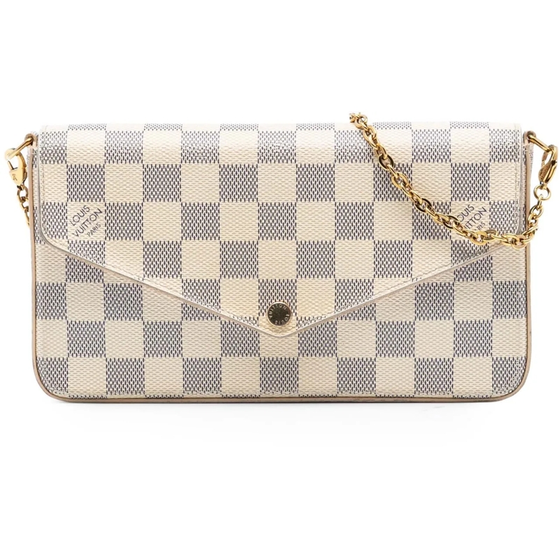 Louis Vuitton Schultertasche Damier Azur Pochette Felicie weiß