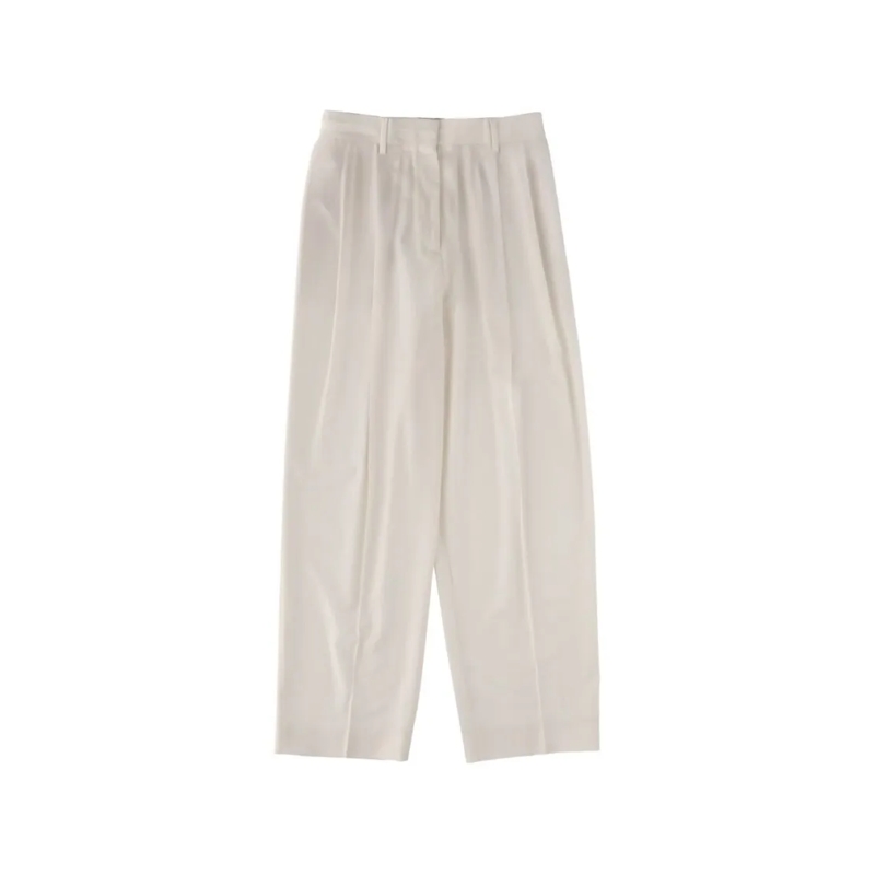 Fabiana Filippi  High-Waisted Pleated Trousers White