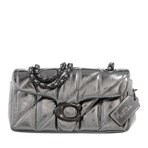 Coach Crossbody Bag Quilted Metallic Tabby Shoulder Bag 20 With Chain Anthracite