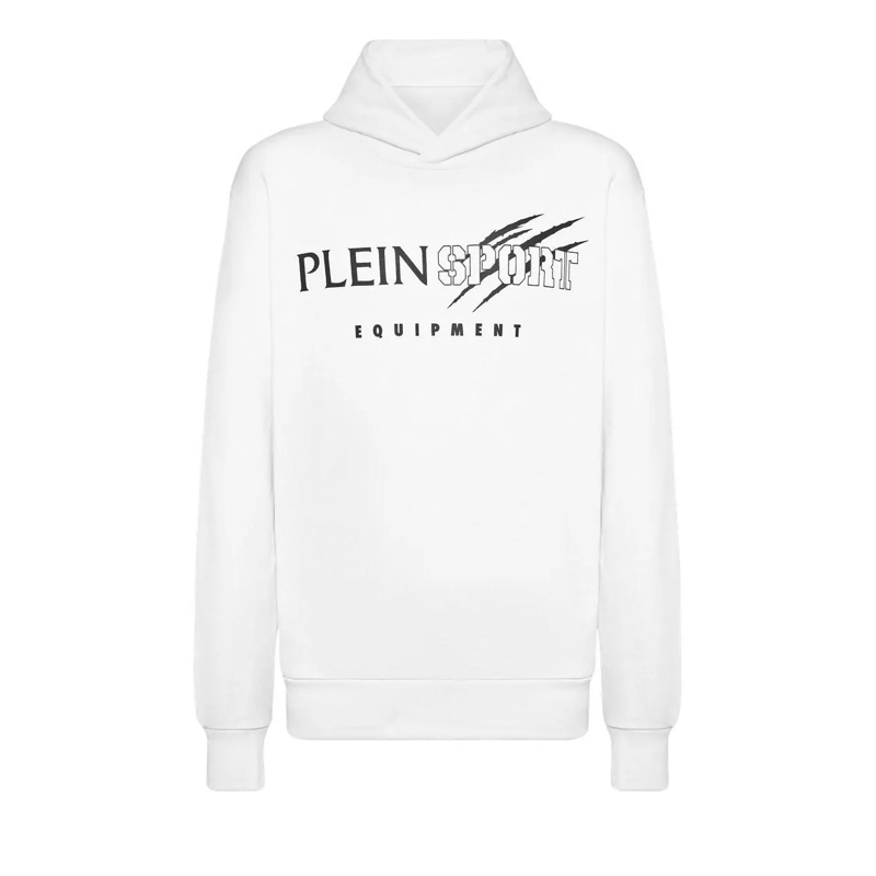 Plein Sport Sweatshirt Hoodie Scratch weiss